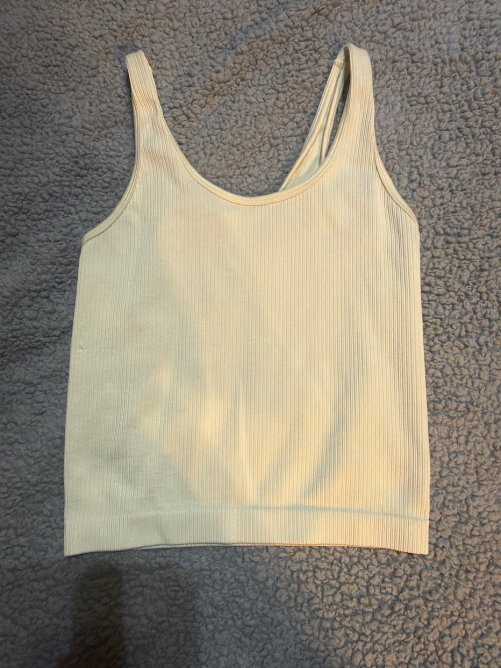 a new day Ribbed Crop Tank Top in Light Yellow